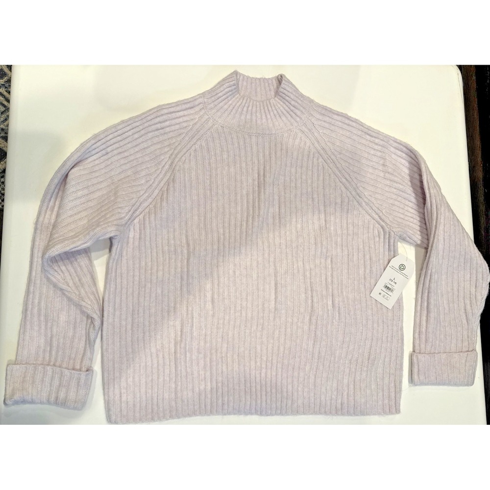 Time and Tru Mock Neck Sweater Women Large 12-14 Purple Brand New Ribbed Knit